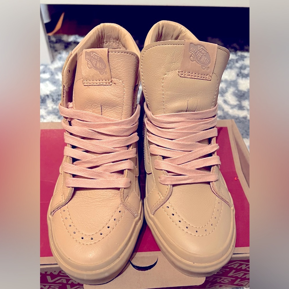 Vans Sk8-Hi Slim Cutout Leather Amberlight Sneakers Men Size 4.5 Women Size 6